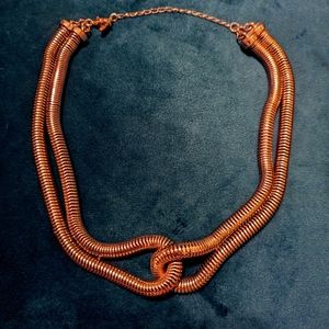 Gold tone. Double rope necklace